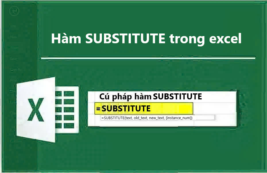 Hàm SUBSTITUTE trong excel