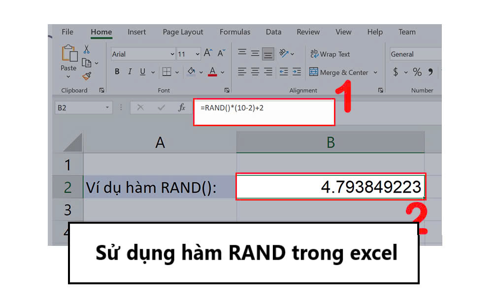 Sử dụng hàm RAND trong excel